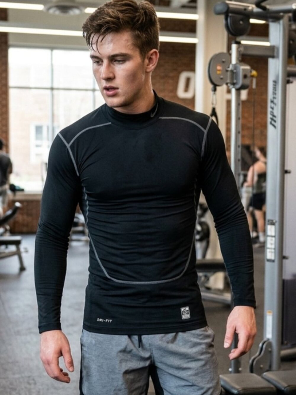 Nike Pro Combat Compression Shirt Dri Fit S Mock Neck Gymtok Athleisure Gorpcore